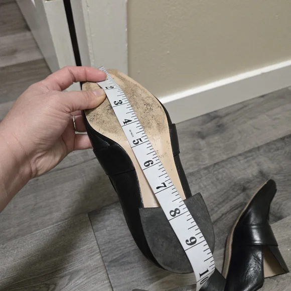 Stuart Weitzman Black Leather Crystal Embellished Mule Heels Slip-On Loafers 5.5 - Picture 15 of 15